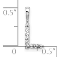 14K White Gold 0.10 Carat Lab Grown Diamond VS SI+ G+ Complete Letter L Initial Pendant view 4