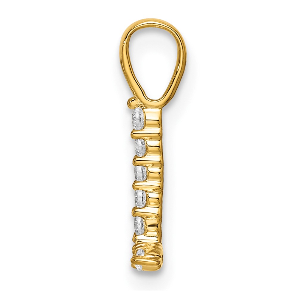 14k 1/10 carat Lab Grown Diamond VS/SI+ G+ Complete Letter L Initial Pendant (PM6988L-009-YLG)