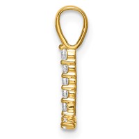 14K Yellow Gold 0.10 Carat Lab Grown Diamond VS SI+ G+ Complete Letter L Initial Pendant view 2