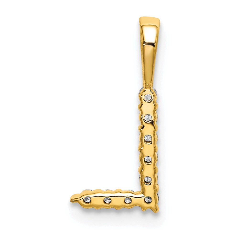 14k 1/10 carat Lab Grown Diamond VS/SI+ G+ Complete Letter L Initial Pendant (PM6988L-009-YLG)