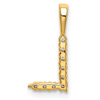 14K Yellow Gold 0.10 Carat Lab Grown Diamond VS SI+ G+ Complete Letter L Initial Pendant view 3