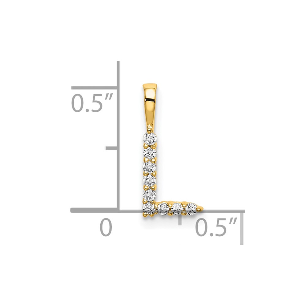 14k 1/10 carat Lab Grown Diamond VS/SI+ G+ Complete Letter L Initial Pendant (PM6988L-009-YLG)