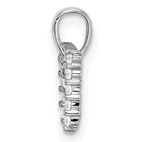 14K White Gold 0.17 Carat Lab Grown Diamond VS SI+ G+ Complete Letter M Initial Pendant view 2