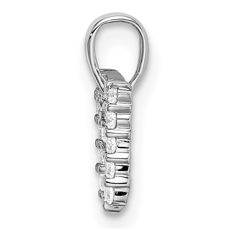 14k White Gold 1/6 carat Lab Grown Diamond VS/SI+ G+ Complete Letter M Initial Pendant