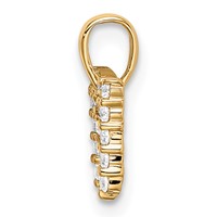 14K Yellow Gold 0.17 Carat Lab Grown Diamond VS SI+ G+ Complete Letter M Initial Pendant view 2