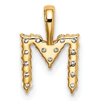 14K Yellow Gold 0.17 Carat Lab Grown Diamond VS SI+ G+ Complete Letter M Initial Pendant view 3