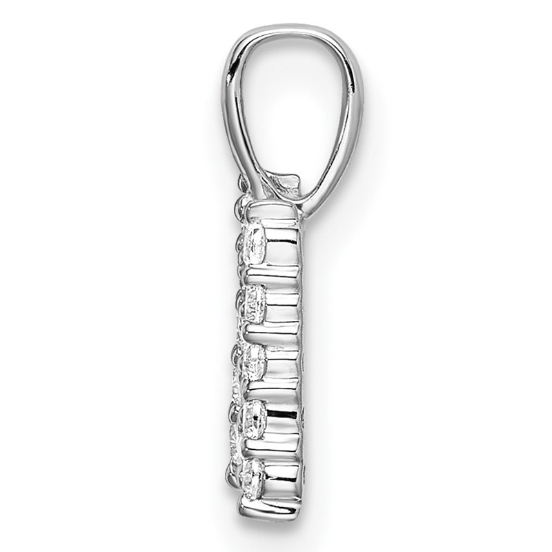 14k White Gold 1/6 carat Lab Grown Diamond VS/SI+ G+ Complete Letter N Initial Pendant