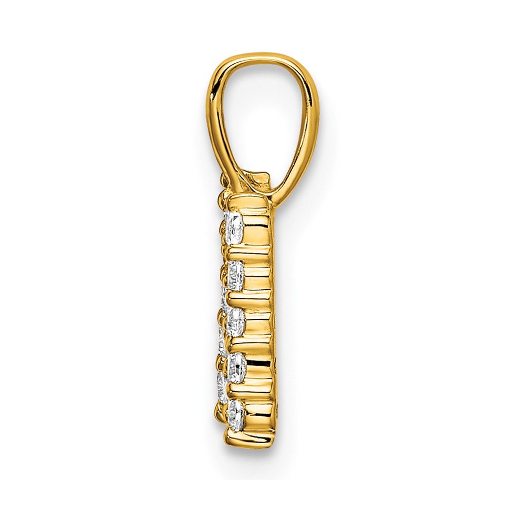 14k 1/6 carat Lab Grown Diamond VS/SI+ G+ Complete Letter N Initial Pendant (PM6988N-015-YLG)