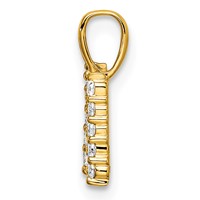 14K Yellow Gold 0.17 Carat Lab Grown Diamond VS SI+ G+ Complete Letter N Initial Pendant view 2