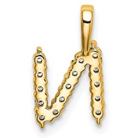14K Yellow Gold 0.17 Carat Lab Grown Diamond VS SI+ G+ Complete Letter N Initial Pendant view 3