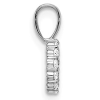 14K White Gold 0.12 Carat Lab Grown Diamond VS SI+ G+ Complete Letter O Intitial Pendant view 2