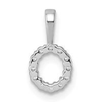 14K White Gold 0.12 Carat Lab Grown Diamond VS SI+ G+ Complete Letter O Intitial Pendant view 3
