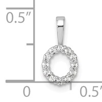 14K White Gold 0.12 Carat Lab Grown Diamond VS SI+ G+ Complete Letter O Intitial Pendant view 4