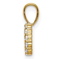 14K Yellow Gold 0.12 Carat Lab Grown Diamond VS SI+ G+ Complete Letter O Intitial Pendant view 2