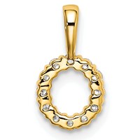 14K Yellow Gold 0.12 Carat Lab Grown Diamond VS SI+ G+ Complete Letter O Intitial Pendant view 3