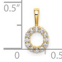 14K Yellow Gold 0.12 Carat Lab Grown Diamond VS SI+ G+ Complete Letter O Intitial Pendant view 4
