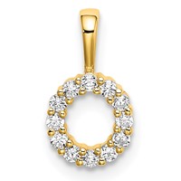 14K Yellow Gold 0.12 Carat Lab Grown Diamond VS SI+ G+ Complete Letter O Intitial Pendant view 1