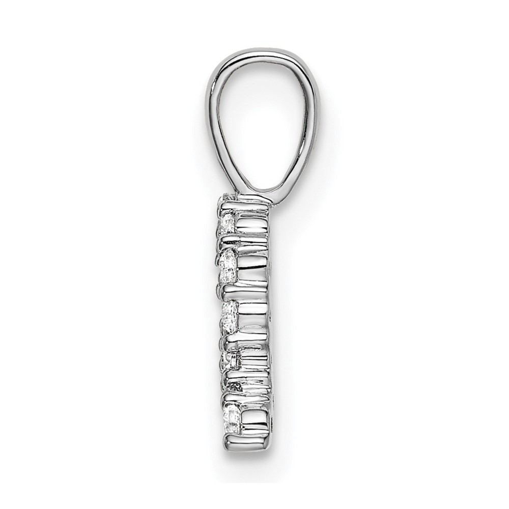 14k White Gold 1/6 carat Lab Grown Diamond VS/SI+ G+ Complete Letter Q Initial Pendant (PM6988Q-015-WLG)
