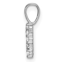 14K White Gold 0.17 Carat Lab Grown Diamond VS SI+ G+ Complete Letter Q Initial Pendant view 2