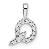 14K White Gold 0.17 Carat Lab Grown Diamond VS SI+ G+ Complete Letter Q Initial Pendant view 3