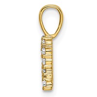 14K Yellow Gold 0.17 Carat Lab Grown Diamond VS SI+ G+ Complete Letter Q Initial Pendant view 2