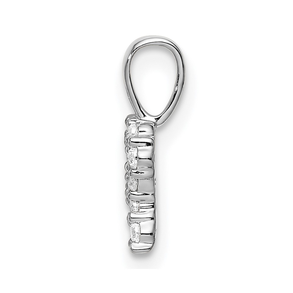14k White Gold 1/8 carat Lab Grown Diamond VS/SI+ G+ Complete Letter R Initial Pendant (PM6988R-013-WLG)