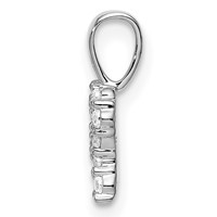 14K White Gold 0.12 Carat Lab Grown Diamond VS SI+ G+ Complete Letter R Initial Pendant view 2