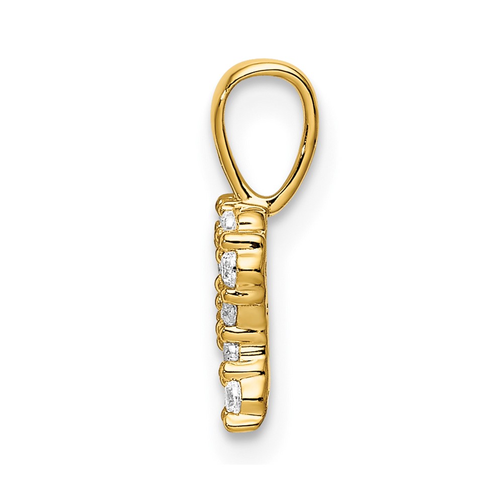 14k 1/8 carat Lab Grown Diamond VS/SI+ G+ Complete Letter R Initial Pendant (PM6988R-013-YLG)