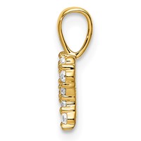 14K Yellow Gold 0.12 Carat Lab Grown Diamond VS SI+ G+ Complete Letter R Initial Pendant view 2