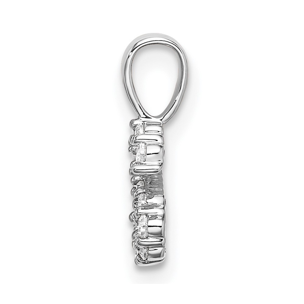 14k White Gold 1/8 carat Lab Grown Diamond VS/SI+ G+ Complete Letter S Initial Pendant (PM6988S-013-WLG)