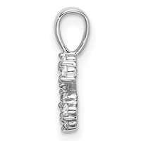 14K White Gold 0.12 Carat Lab Grown Diamond VS SI+ G+ Complete Letter S Initial Pendant view 2