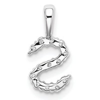 14K White Gold 0.12 Carat Lab Grown Diamond VS SI+ G+ Complete Letter S Initial Pendant view 3