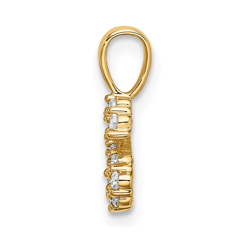 14k 1/8 carat Lab Grown Diamond VS/SI+ G+ Complete Letter S Initial Pendant (PM6988S-013-YLG)