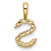 14K Yellow Gold 0.12 Carat Lab Grown Diamond VS SI+ G+ Complete Letter S Initial Pendant view 3