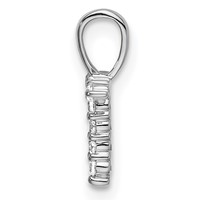14K White Gold 0.10 Carat Lab Grown Diamond VS SI+ G+ Complete Letter T Initial Pendant view 2