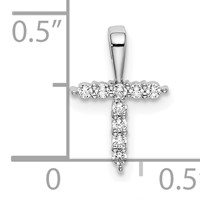 14K White Gold 0.10 Carat Lab Grown Diamond VS SI+ G+ Complete Letter T Initial Pendant view 4
