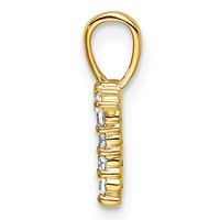 14K Yellow Gold 0.10 Carat Lab Grown Diamond VS SI+ G+ Complete Letter T Initial Pendant view 2