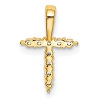 14K Yellow Gold 0.10 Carat Lab Grown Diamond VS SI+ G+ Complete Letter T Initial Pendant view 3