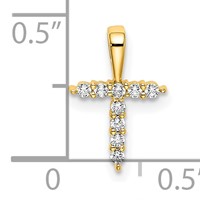14K Yellow Gold 0.10 Carat Lab Grown Diamond VS SI+ G+ Complete Letter T Initial Pendant view 4