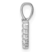 14K White Gold 0.12 Carat Lab Grown Diamond VS SI+ G+ Complete Letter U Initial Pendant view 2