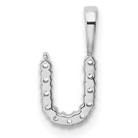 14K White Gold 0.12 Carat Lab Grown Diamond VS SI+ G+ Complete Letter U Initial Pendant view 3