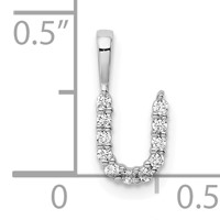 14K White Gold 0.12 Carat Lab Grown Diamond VS SI+ G+ Complete Letter U Initial Pendant view 4