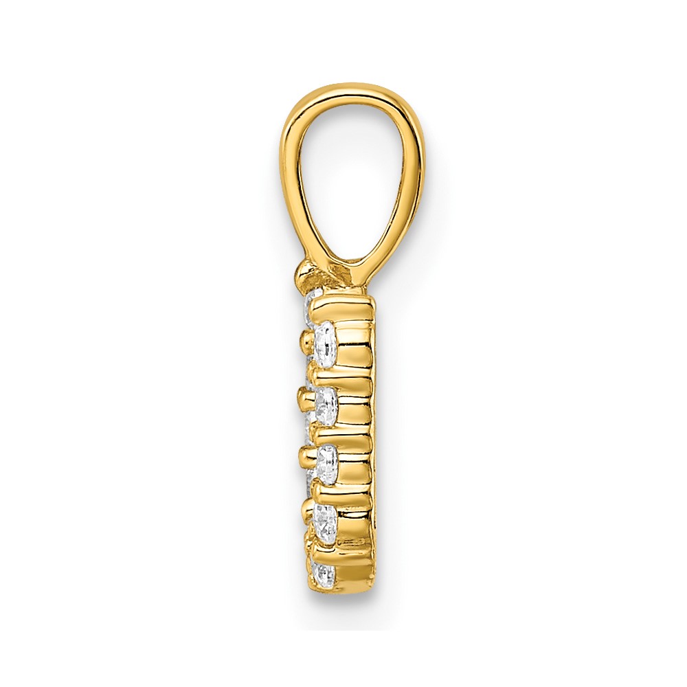 14k 1/8 carat Lab Grown Diamond VS/SI+ G+ Complete Letter U Initial Pendant (PM6988U-011-YLG)