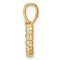 14K Yellow Gold 0.12 Carat Lab Grown Diamond VS SI+ G+ Complete Letter U Initial Pendant view 2