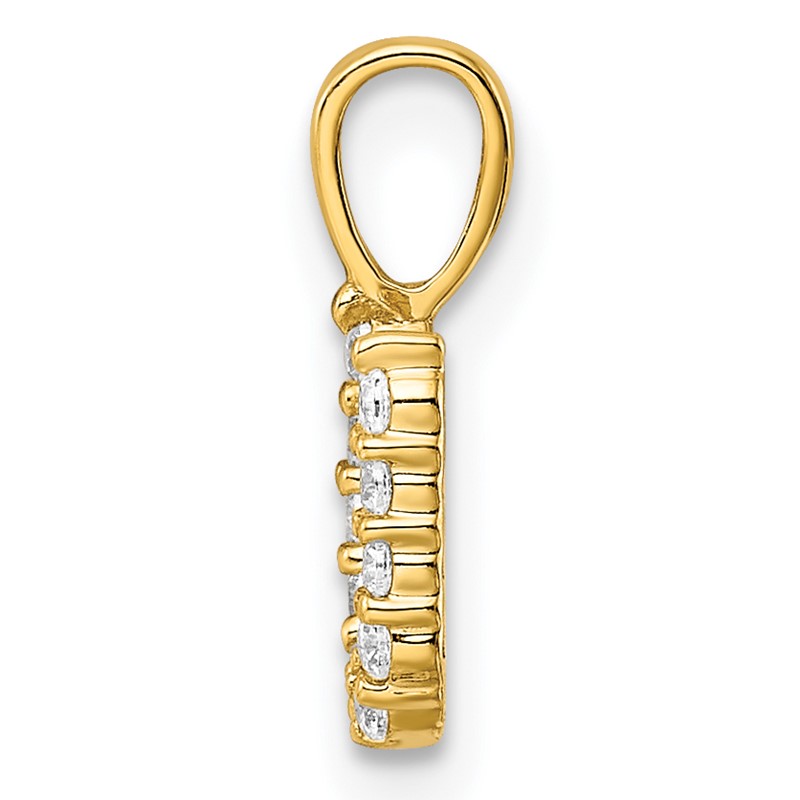 14k 1/8 carat Lab Grown Diamond VS/SI+ G+ Complete Letter U Initial Pendant