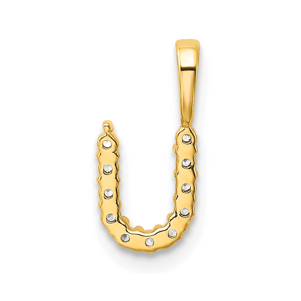 14k 1/8 carat Lab Grown Diamond VS/SI+ G+ Complete Letter U Initial Pendant (PM6988U-011-YLG)