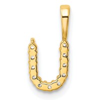 14K Yellow Gold 0.12 Carat Lab Grown Diamond VS SI+ G+ Complete Letter U Initial Pendant view 3