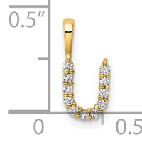 14K Yellow Gold 0.12 Carat Lab Grown Diamond VS SI+ G+ Complete Letter U Initial Pendant view 4