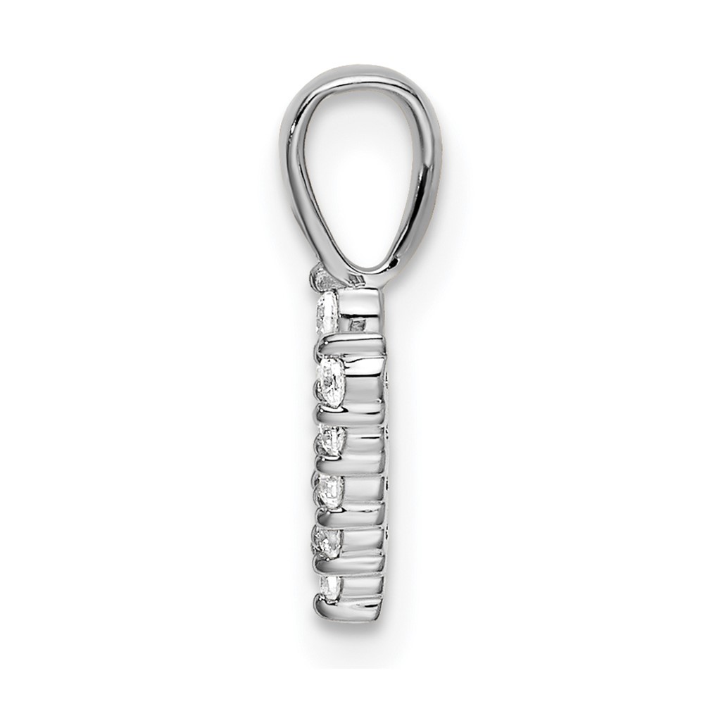 14k White Gold 1/10 carat Lab Grown Diamond VS/SI+ G+ Complete Letter V Initial Pendant (PM6988V-009-WLG)