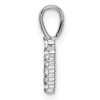 14K White Gold 0.10 Carat Lab Grown Diamond VS SI+ G+ Complete Letter V Initial Pendant view 2